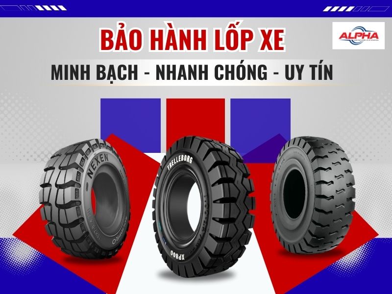bảo hành lốp xe nâng tại Alpha